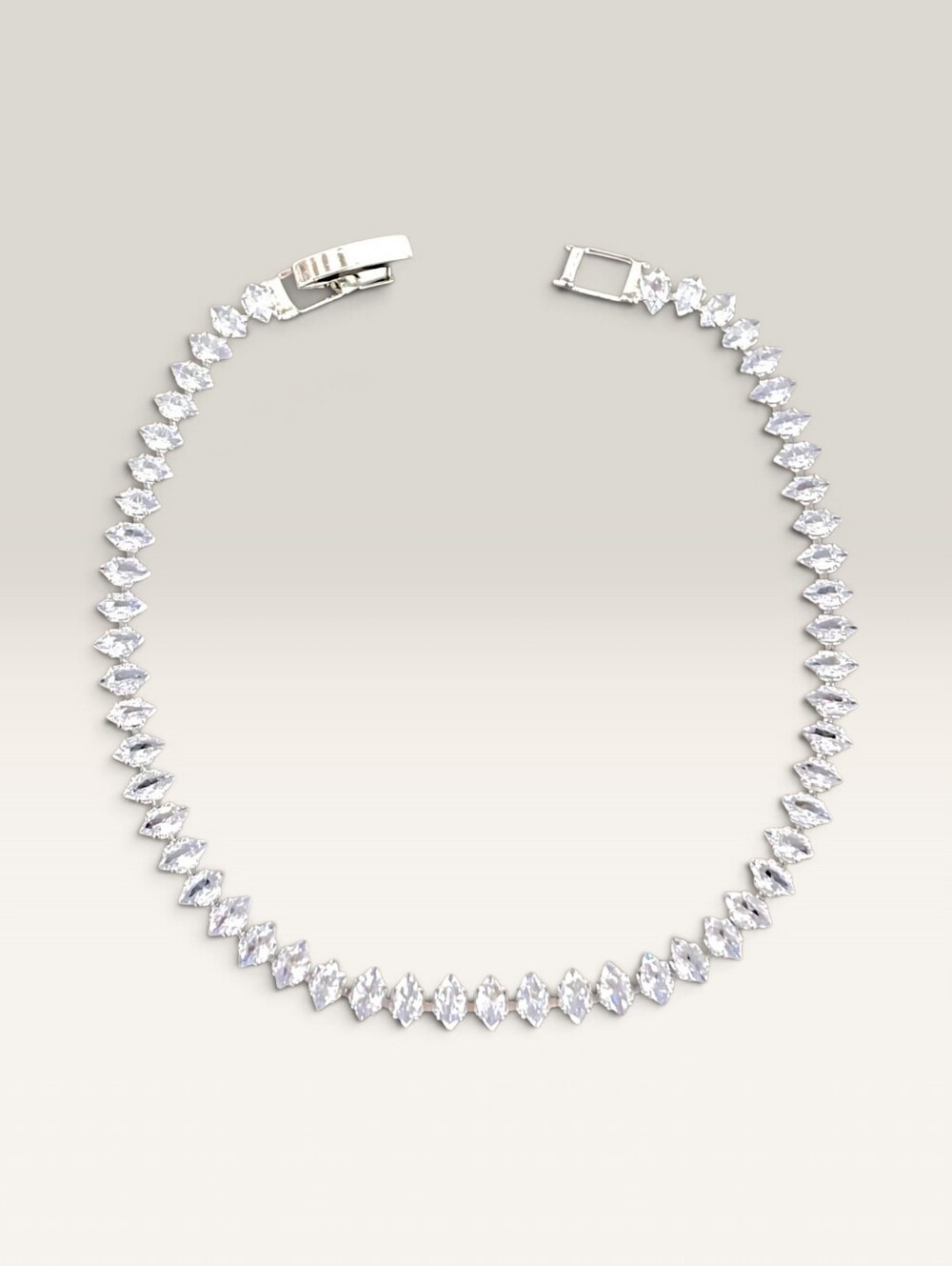 ▪︎ Marquise Oval Silver Tone Tennis zbracelet Bigger Stone NWPT